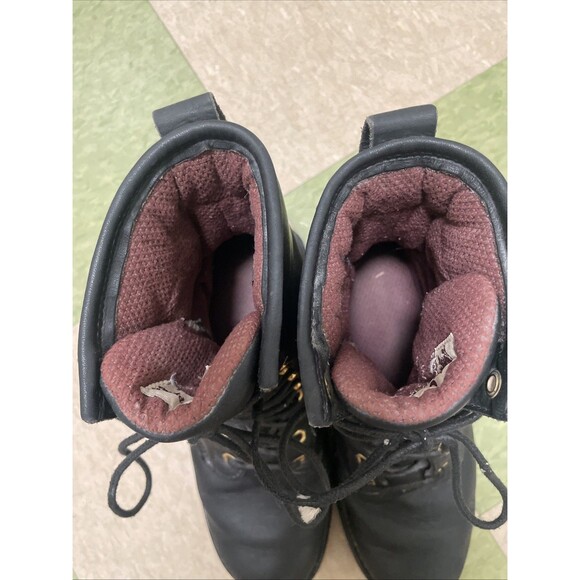 Vintage Chippewa Black Leather Logger Boots Men's 7 Women’s 9 Moto Boots Utility - Picture 8 of 11